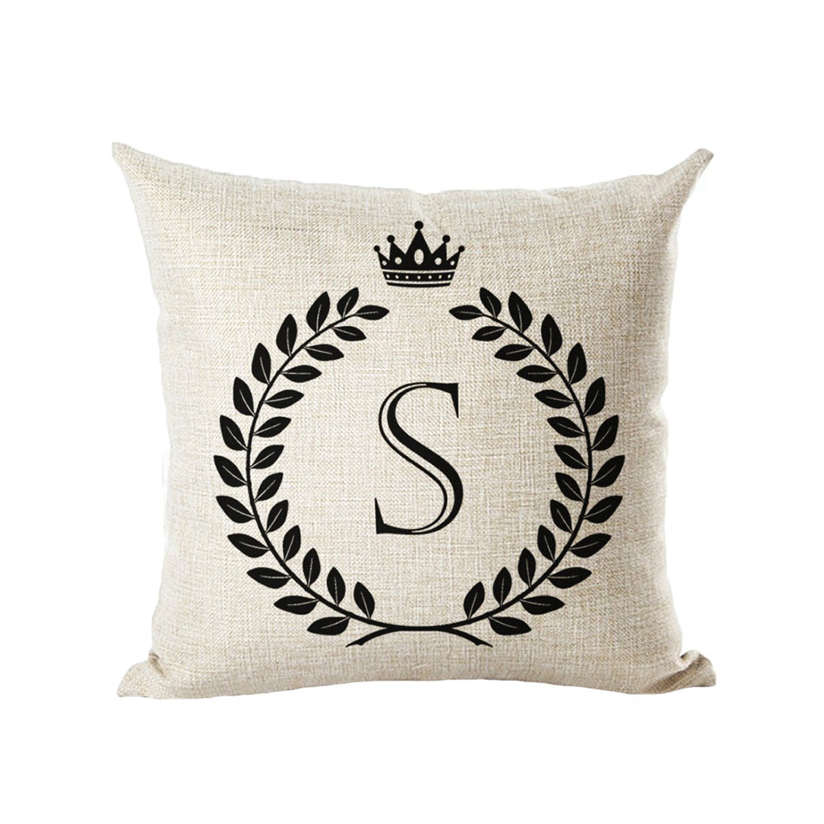 Letter Printed Cushion Cover Cotton Throw Pillow